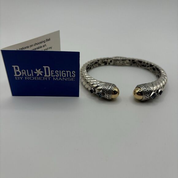 Robert Manse Designs 925 Sterling Silver 18k Accents Bracelet Cuff - Picture 1 of 5